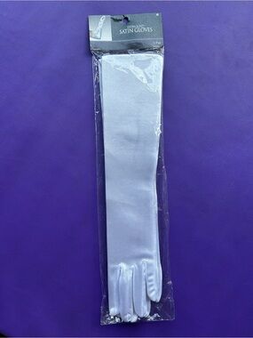 Leg Avenue White Satin Opera Gloves